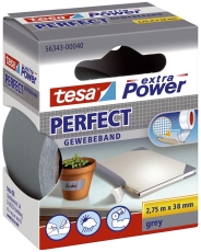 Gewebeklebeband extra Power Perfect - 2,75 m x 38 mm, grau